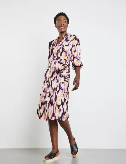 Gerry Weber Patterned blouse dress with a wrap-over skirt