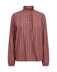 Mos Mosh Biles Stripe Blouse in Rust