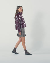 Load and play video in Gallery viewer, Pinko Padded Crystal Nylon Pea Coat in Bordeaux
