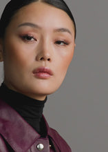 Load and play video in Gallery viewer, Riani Cropped Leather Jacket in Morello
