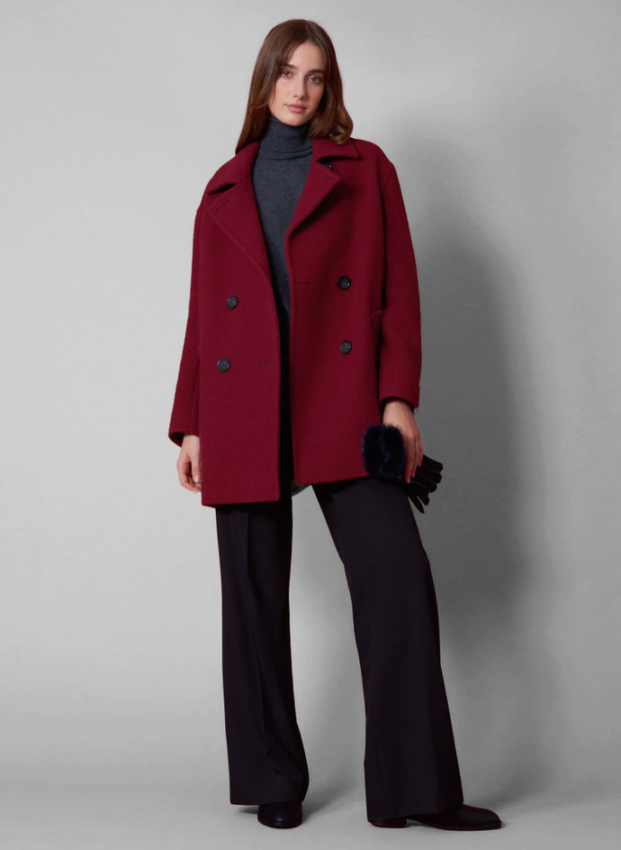 Cinzia Rocca double Breasted Boiled Wool PeaCoat