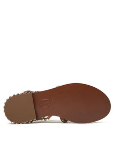 Ash Precious Texture Studded Flat Sandals in Cinnamon