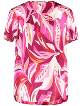 Load image into Gallery viewer, Gerry Weber Leaf Printed Blouse in Red/Pink
