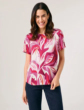 Load image into Gallery viewer, Gerry Weber Leaf Printed Blouse in Red/Pink
