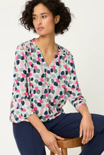Load image into Gallery viewer, Olsen Shirt with Tunic Neckline in Electric Fuchsia
