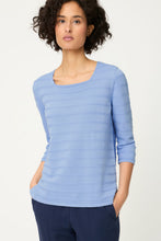 Load image into Gallery viewer, Olsen Sweater with Square Neckline in Cloud Blue
