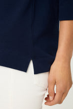 Load image into Gallery viewer, Olsen Polo Shirt with3/4 Sleeves in Navy
