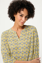 Load image into Gallery viewer, Olsen Blouse with All-Over Design in Golden Yellow
