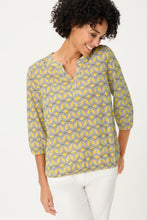 Load image into Gallery viewer, Olsen Blouse with All-Over Design in Golden Yellow
