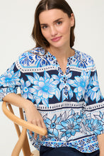 Load image into Gallery viewer, Olsen Shirt with Tunic Neckline in Bay Blue
