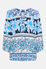 Load image into Gallery viewer, Olsen Shirt with Tunic Neckline in Bay Blue

