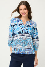 Load image into Gallery viewer, Olsen Shirt with Tunic Neckline in Bay Blue
