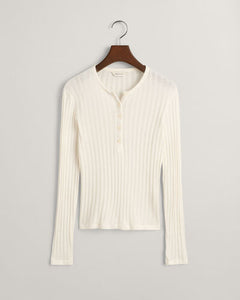 GANT Ribbed Long Sleeve Henley T-Shirt