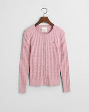 Load image into Gallery viewer, Gant Stretch Cotton Cable Cardigan in Dusty Pink
