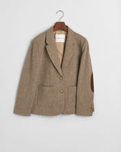 Load image into Gallery viewer, Gant Regular Fit Short Herringbone Blazer in Caramel Beige
