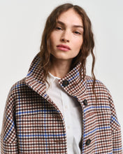 Load image into Gallery viewer, Gant Cropped Check Wool Jacket in College Blue
