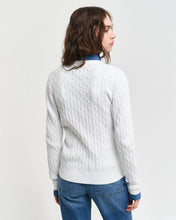 Load image into Gallery viewer, Gant Stretch Cable Knit Cardigan in Eggshell
