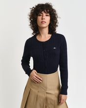 Load image into Gallery viewer, Gant Stretch Cotton Cable in Cardigan in Navy
