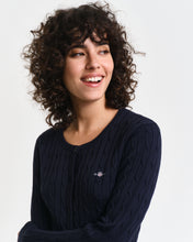 Load image into Gallery viewer, Gant Stretch Cotton Cable in Cardigan in Navy
