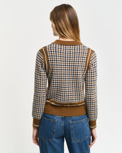 Load image into Gallery viewer, Gant Houndstooth Jacquard Polo Sweater in Cocao Brown
