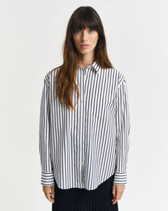 Gant Relaxed Fit Striped Shirt in Evening Blue