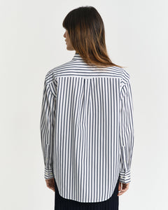 Gant Relaxed Fit Striped Shirt in Evening Blue