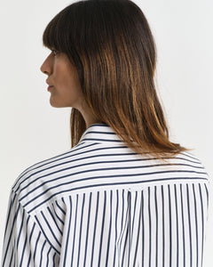 Gant Relaxed Fit Striped Shirt in Evening Blue