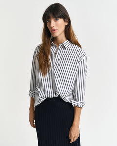 Gant Relaxed Fit Striped Shirt in Evening Blue