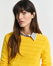 Load image into Gallery viewer, Gant Textured Knit Crew-Neck Sweater in Yellow
