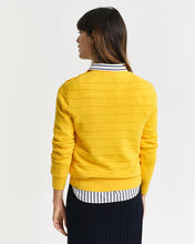 Load image into Gallery viewer, Gant Textured Knit Crew-Neck Sweater in Yellow
