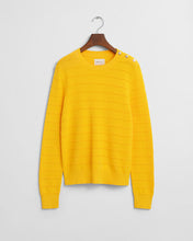 Load image into Gallery viewer, Gant Textured Knit Crew-Neck Sweater in Yellow
