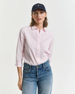 Gant Regular Fit Striped Shirt in Light Pink