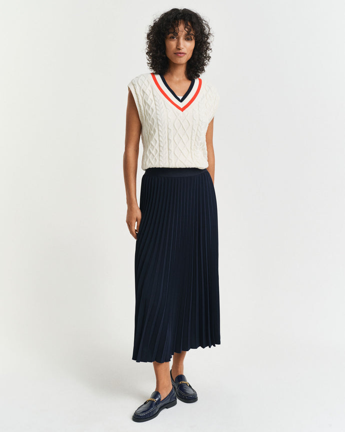 Gant Pleated Skirt in Evening Blue
