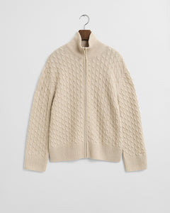 Gant Cable Cardigan in Seed Melange