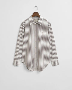 Gant Classic Striped Shirt in Deep Brown