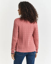Load image into Gallery viewer, Gant Stretch Cotton Cable Cardigan in Faded Brick
