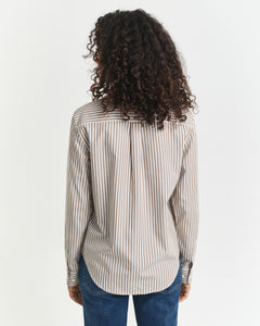 Gant Classic Striped Shirt in Taupe Beige