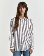 Load image into Gallery viewer, Gant Relaxed Fit Striped Shirt in Deep Brown
