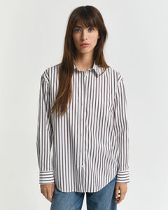 Gant Classic Striped Shirt in Deep Brown