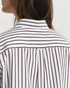 Gant Relaxed Fit Striped Shirt in Deep Brown