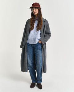 Gant Classic Oxford Frill Blouse in Light Blue