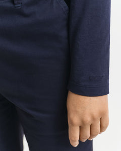 Gant Light Cotton Long-Sleeve T-Shirt Navy