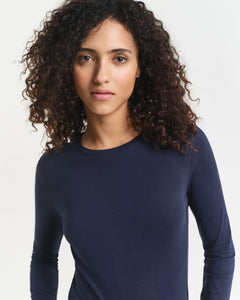 Gant Light Cotton Long-Sleeve T-Shirt Navy