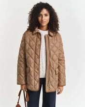 Load image into Gallery viewer, Gant Quilted Jacket with Cord Trim in Khaki
