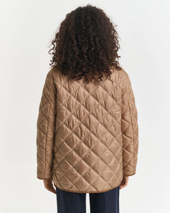 Gant Quilted Jacket with Cord Trim in Khaki