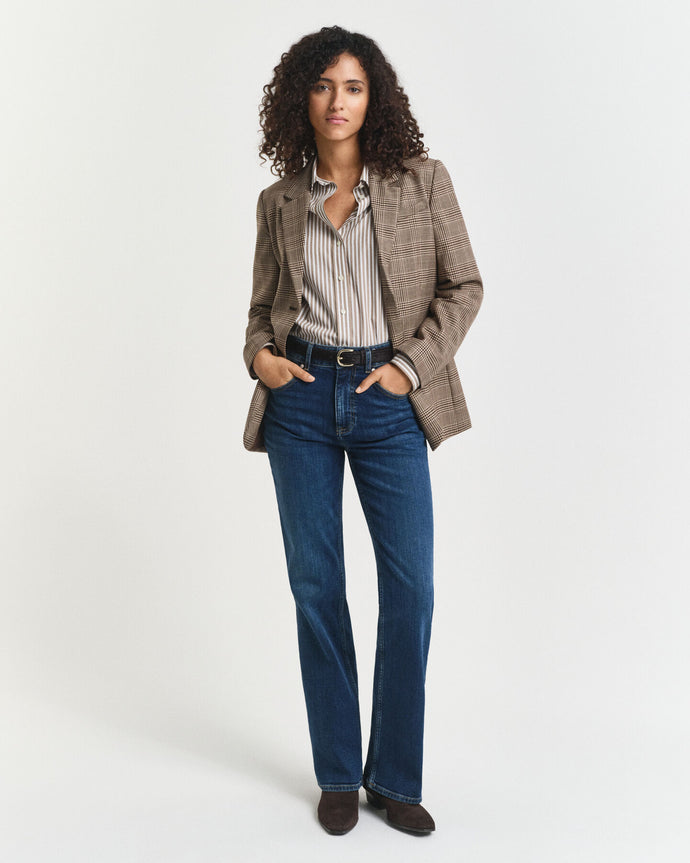 Gant Classic Striped Shirt in Taupe Beige