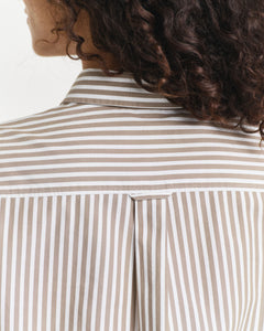 Gant Classic Striped Shirt in Taupe Beige