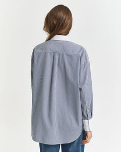 Gant Contrast Collar Striped Shirt in Blue