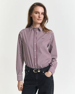Gant Classic Striped Shirt in Plum Wine
