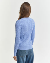 Load image into Gallery viewer, Gant Stretch Cotton Cable Cardigan in Sky Blue
